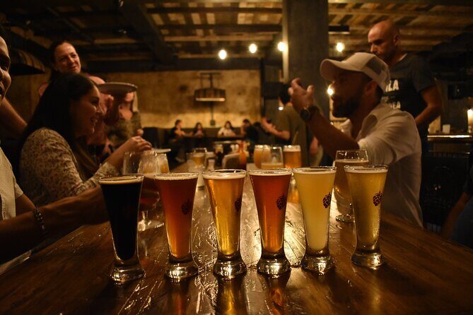 Brewery Bus Tour from Mexico - Monzón Brewing Co: elote with pork belly and the local-favorite pour