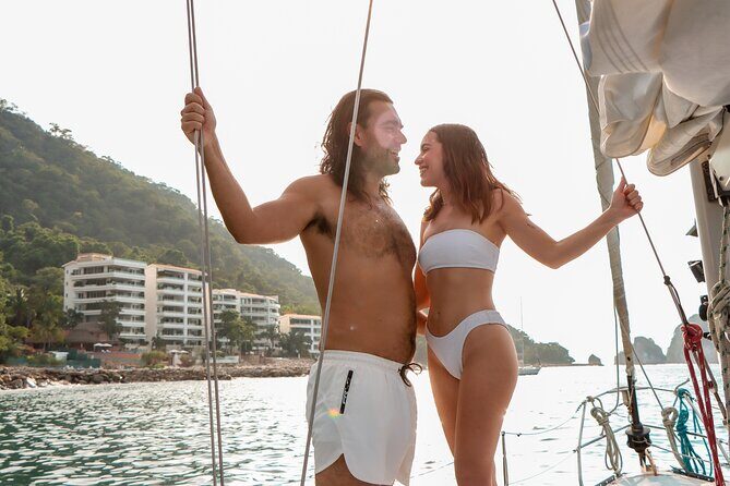 Half Day Private Sailing Cruise Puerto Vallarta with Snorkeling - Los Arcos de Mismaloya: calm water, snorkel-ready vibes, and sunset energy