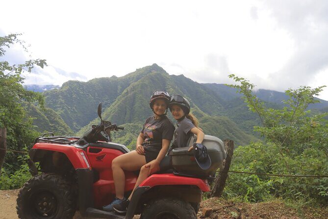 Off-road ATV-QUAD tour in single and double seats - Stop 1: El Jorullo viewpoints, the river-bridge moment, and the Jorullo Bridge reality