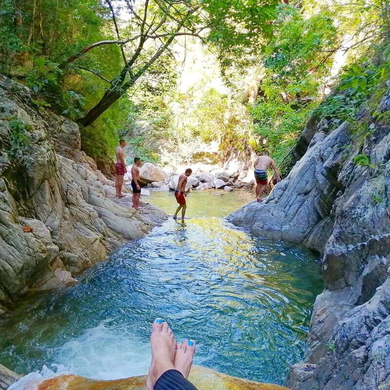 Puerto Vallarta: 4-Hour Jungle Hike and Waterfall Swim - First waterfall stop: rest, photos, fruit, and a swim that cools you fast