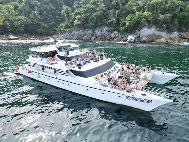 Puerto Vallarta: Yelapa Mega Yacht Cruise - All-Day Premium Open Bar and the Food That Makes It Worth $142